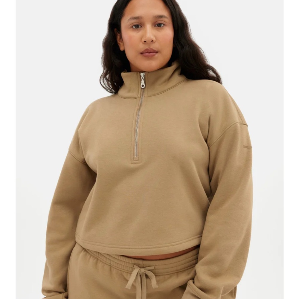 NWT 100% Cotton Girlfriend Collective Brûlée Vega Half Zip Sweatshirt